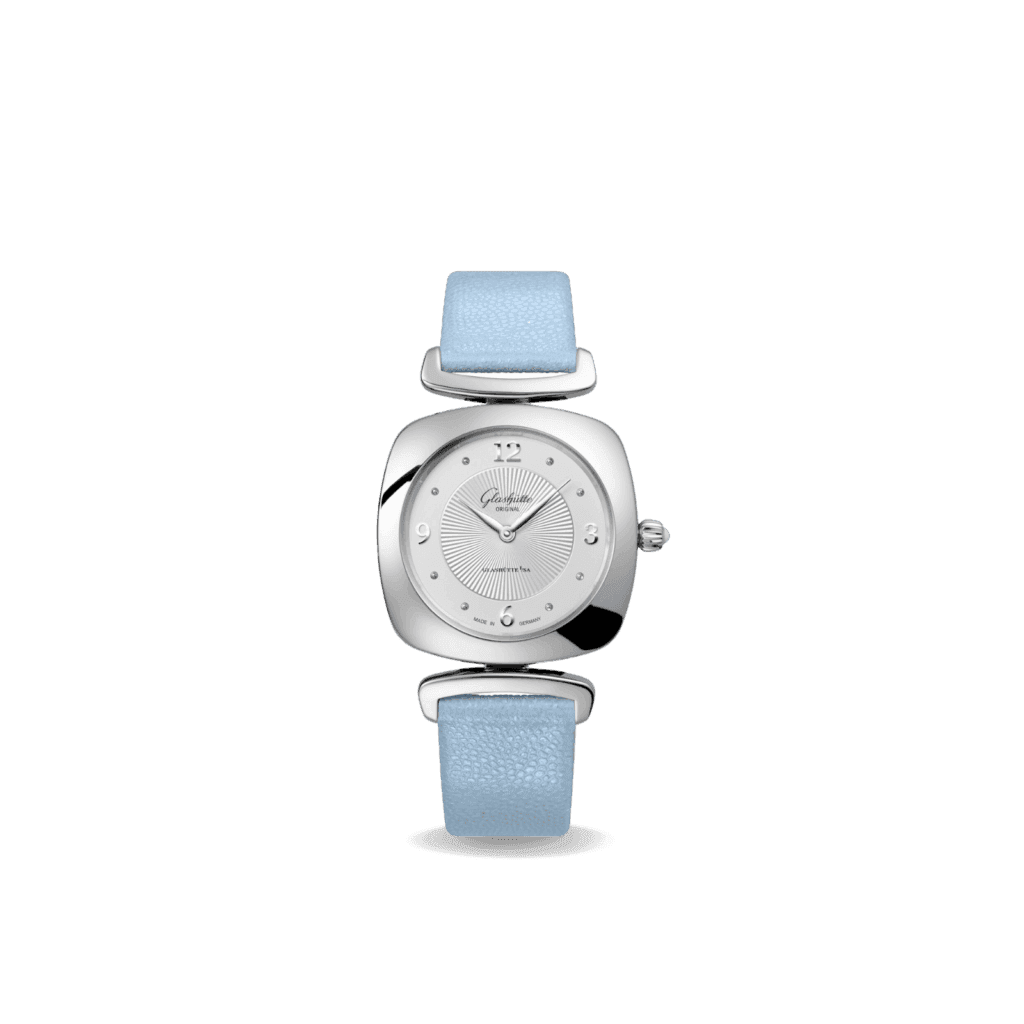 Glashütte Pavonina 31x31mm, Blue Calfskin Strap