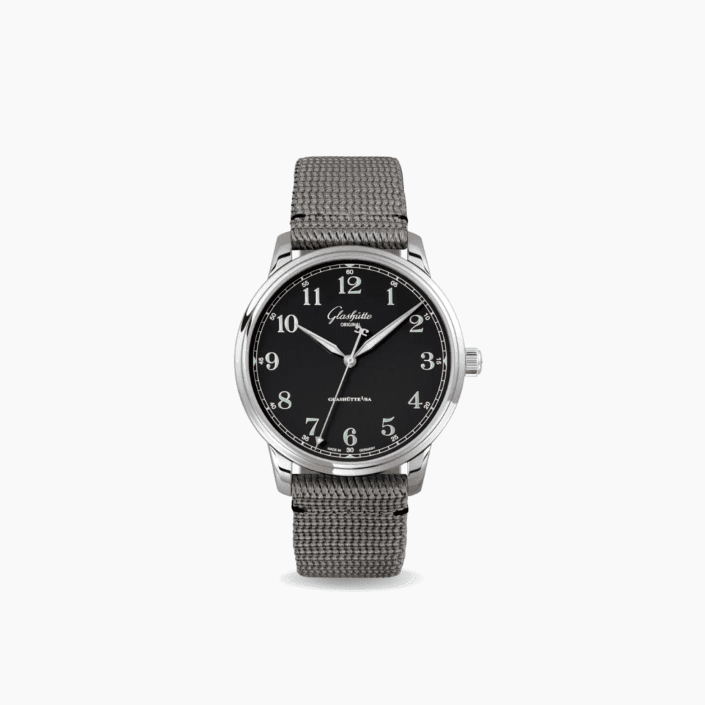 Glashutte Original Senator Excellence 40mm, Black Dial & Grey Strap