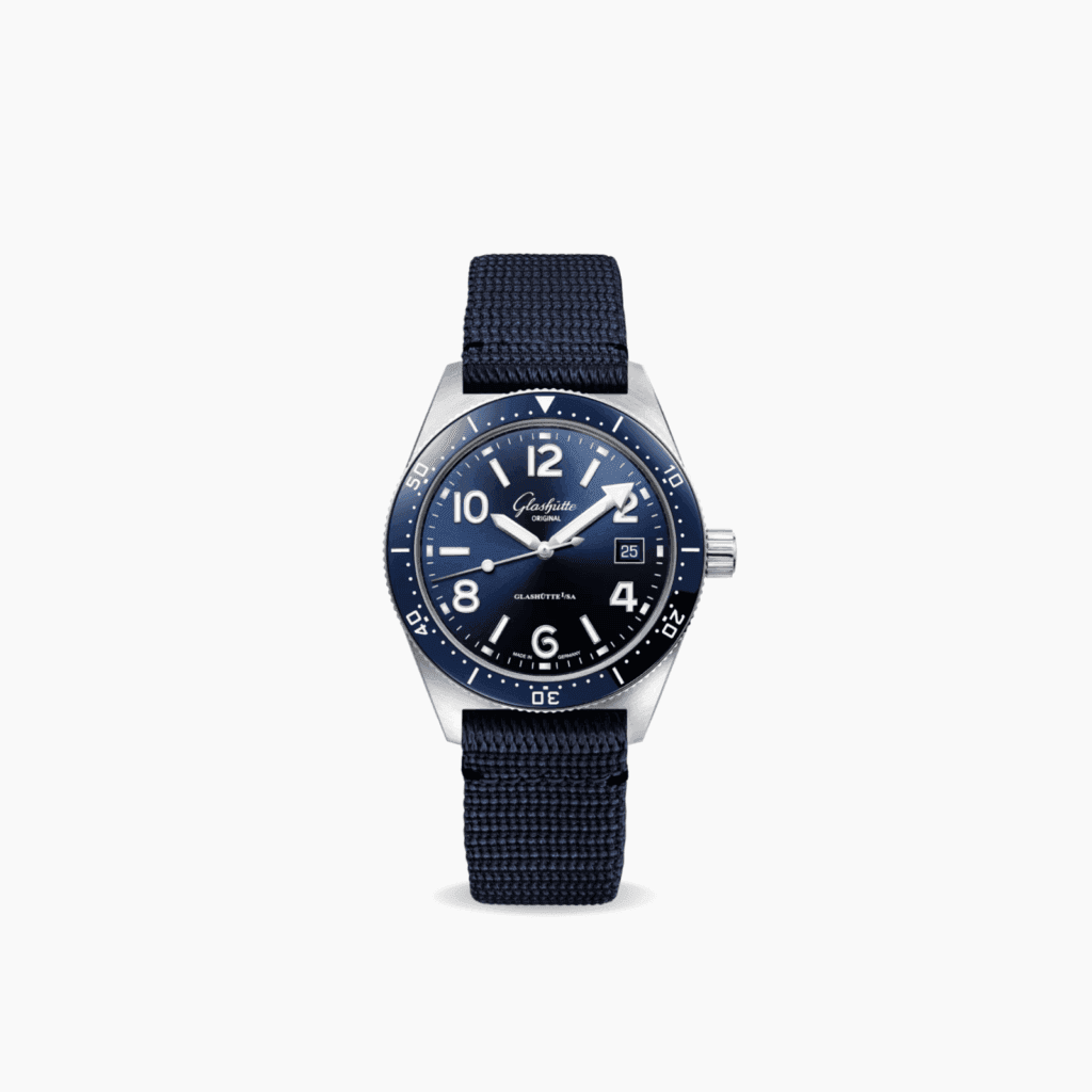 Glashütte Original SeaQ Men's Watch 39.5mm, Blue Dial, Blue Nylon Strap