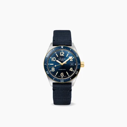 Glashütte Original SeaQ Men's Watch 39.5mm, Blue, Synthetic Strap, GMT