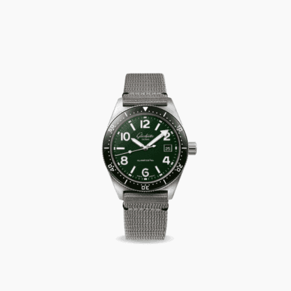 SeaQ Diver's Watch 39.5mm, Green Dial, Green Dial, Grey Nylon Strap