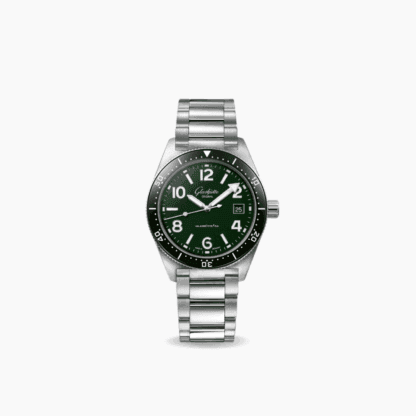 Glashütte SeaQ 39.5mm Watch, Green Dial, Stainless Steel