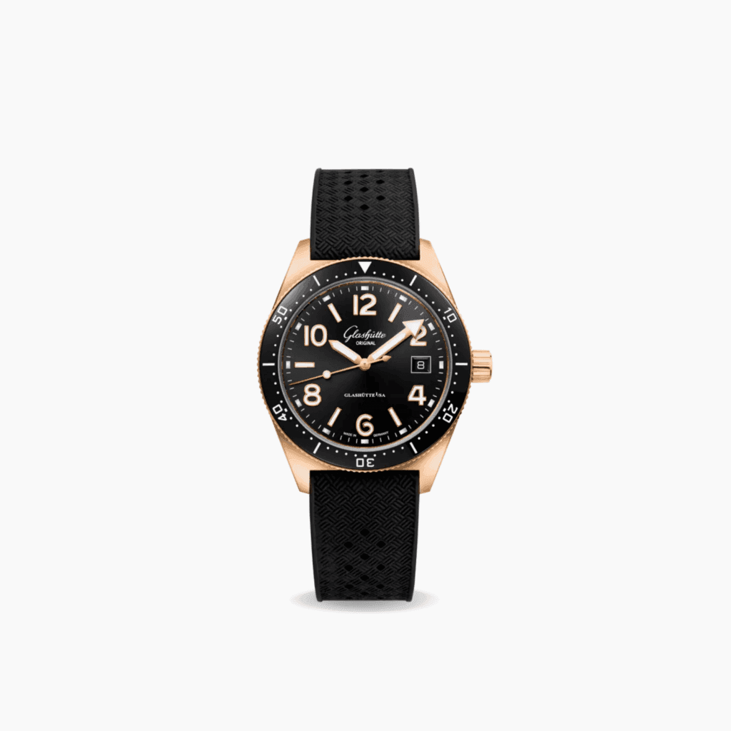 Glashutte Original SeaQ 39.5mm Red Gold Diver's Watch with Black Dial