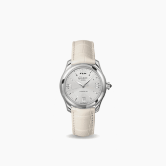 Glashütte Original Lady Serenade 36.0mm, Silver dial, White Leather Strap