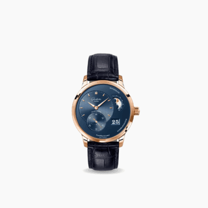 Glashütte PanoMaticLunar 40mm Watch, Red Gold & Blue Dial