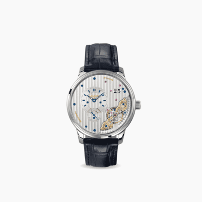 Glashutte PanoMaticlnverse Watch 42mm, Silver Matt Off-Centre Dial