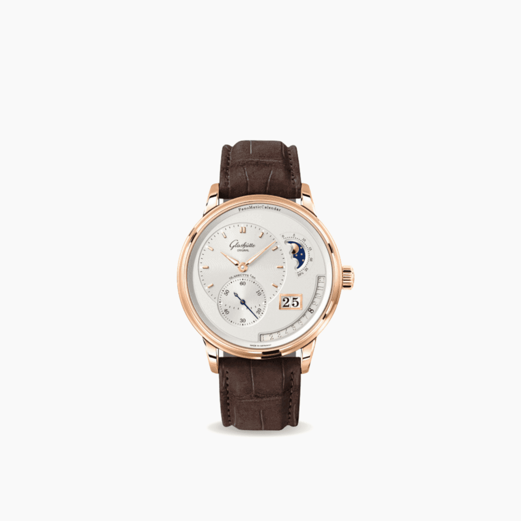 Glashütte Original PanoMaticCalendar 42mm, 18K Rose Gold, Moon Phase, Panorama Date