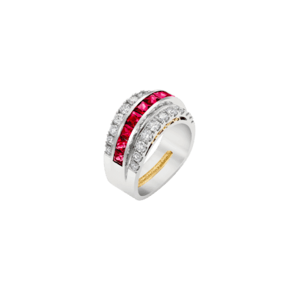 Montecristo Cleopatra Center Set Ruby & Diamond Ring