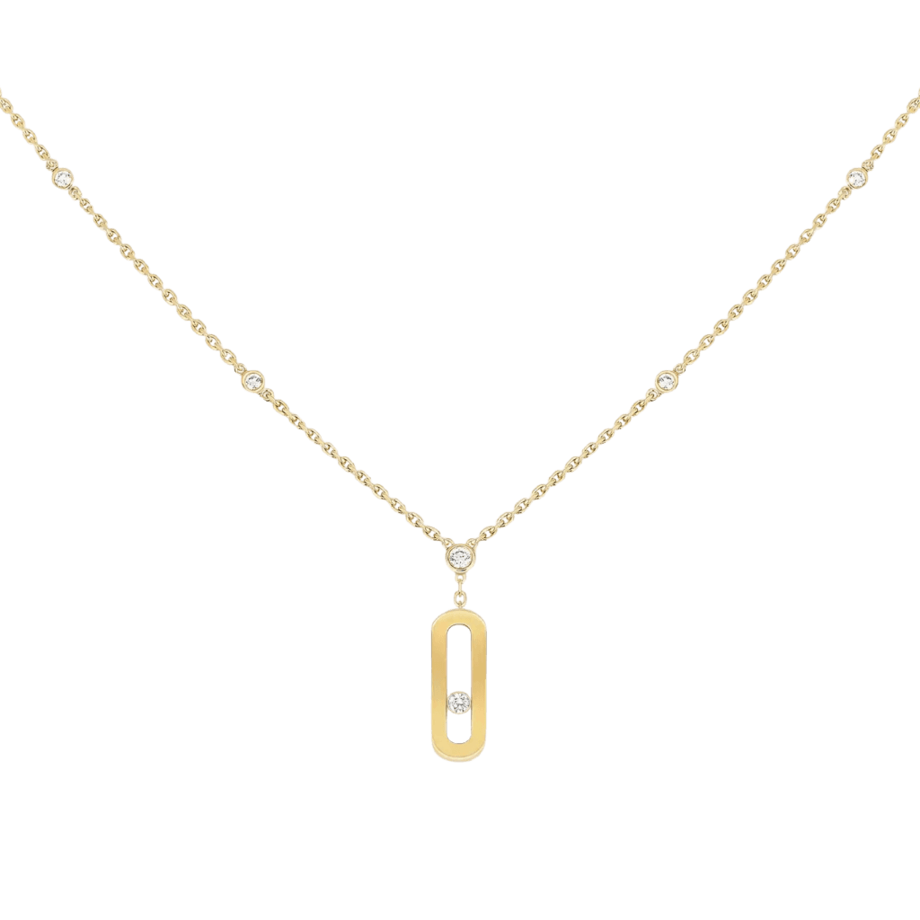 Move Uno Long Yellow Gold Diamond Necklace