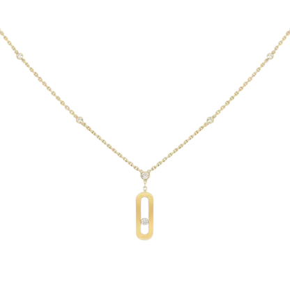 Move Uno Long Yellow Gold Diamond Necklace