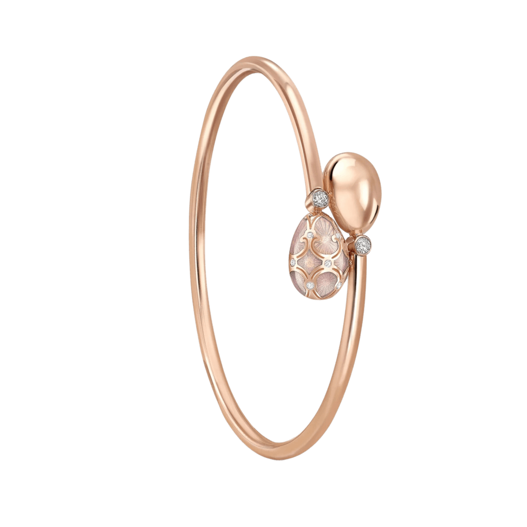 Farbergé Heritage Diamond & Pink Guilloché Enamel Bracelet