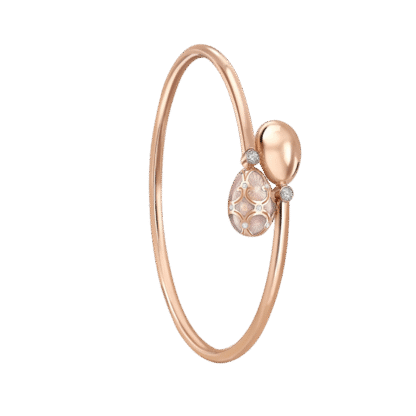 Farbergé Heritage Diamond & Pink Guilloché Enamel Bracelet