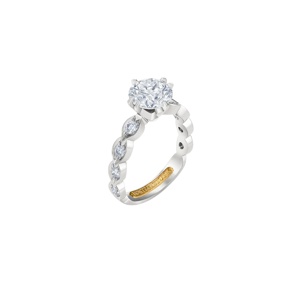 Montecristo Chain Shape Diamond Ring - 19K White Gold