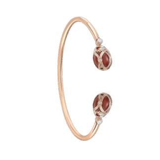 Heritage Palais Rose Gold Diamond & Red Guilloché Bracelet