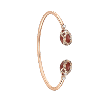 Heritage Palais Rose Gold Diamond & Red Guilloché Bracelet