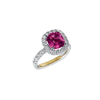 Montecristo Halo Pink Sapphire Diamond Ring