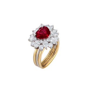 Montecristo Blooming Heart Ruby & Diamond Ring