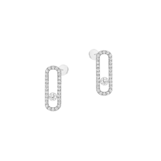 Messika Move Uno Diamond Pavé White Gold Earrings