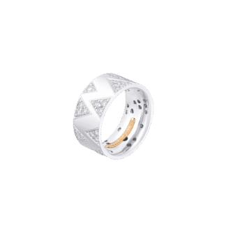 Montecristo Delta Diamond Wedding Band in 19K White Gold
