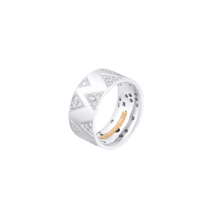 Montecristo Delta Diamond Wedding Band in 19K White Gold