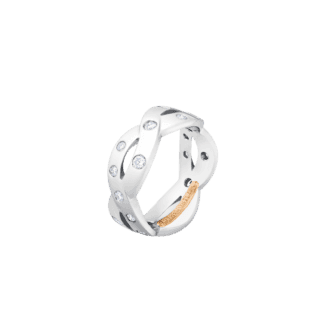 Montecristo Intersecting Diamond Wedding Band in 19K White Gold