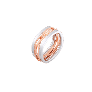 Montecristo Nest Wedding Band in White Gold & Rose Gold
