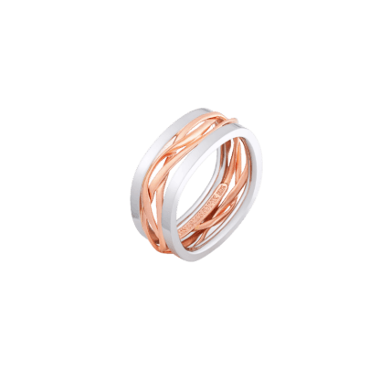Montecristo Nest Wedding Band in White Gold & Rose Gold