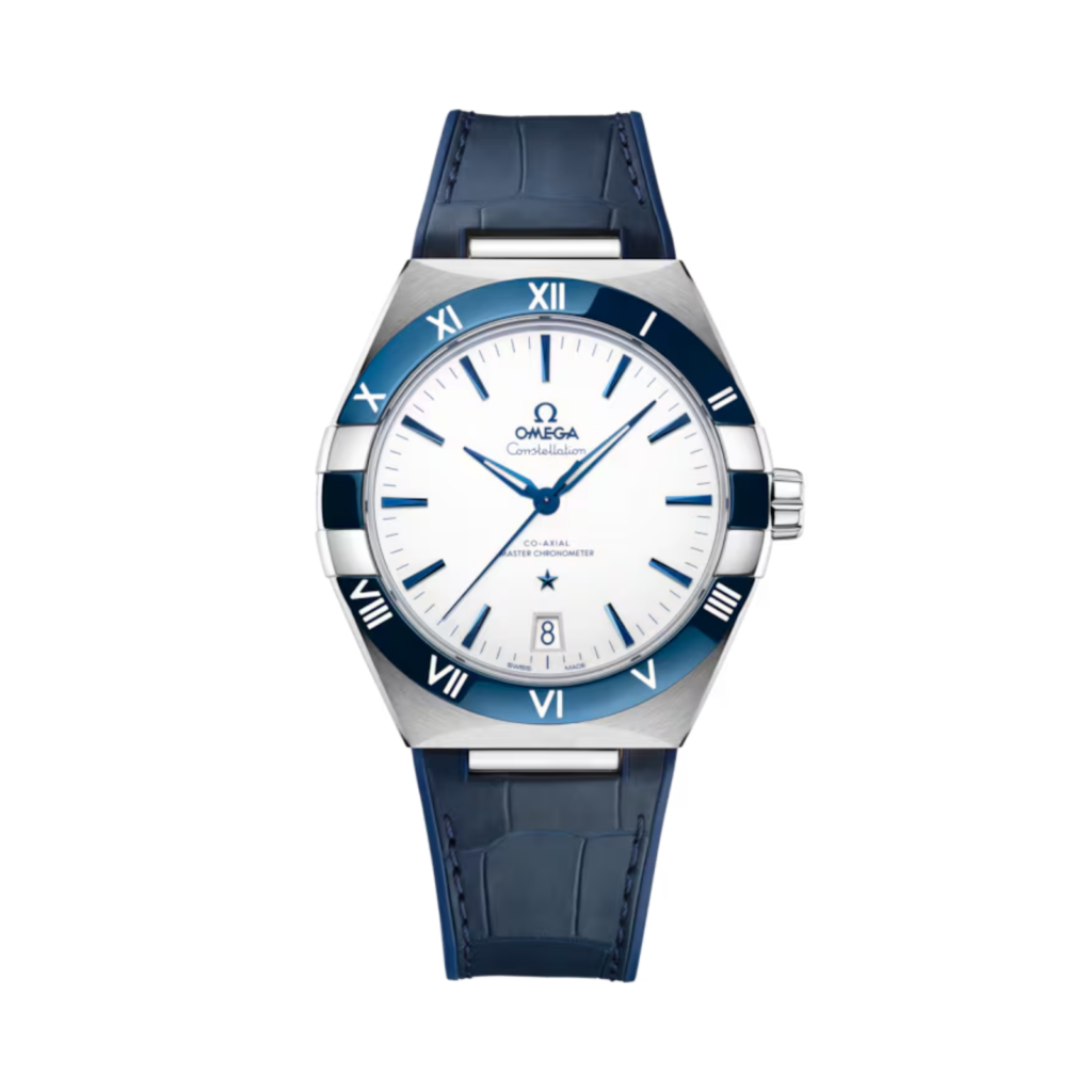 OMEGA Constellation 41 mm, steel on blue leather strap