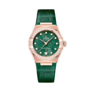 Constellation 29mm, Sedna™ gold on green leather strap