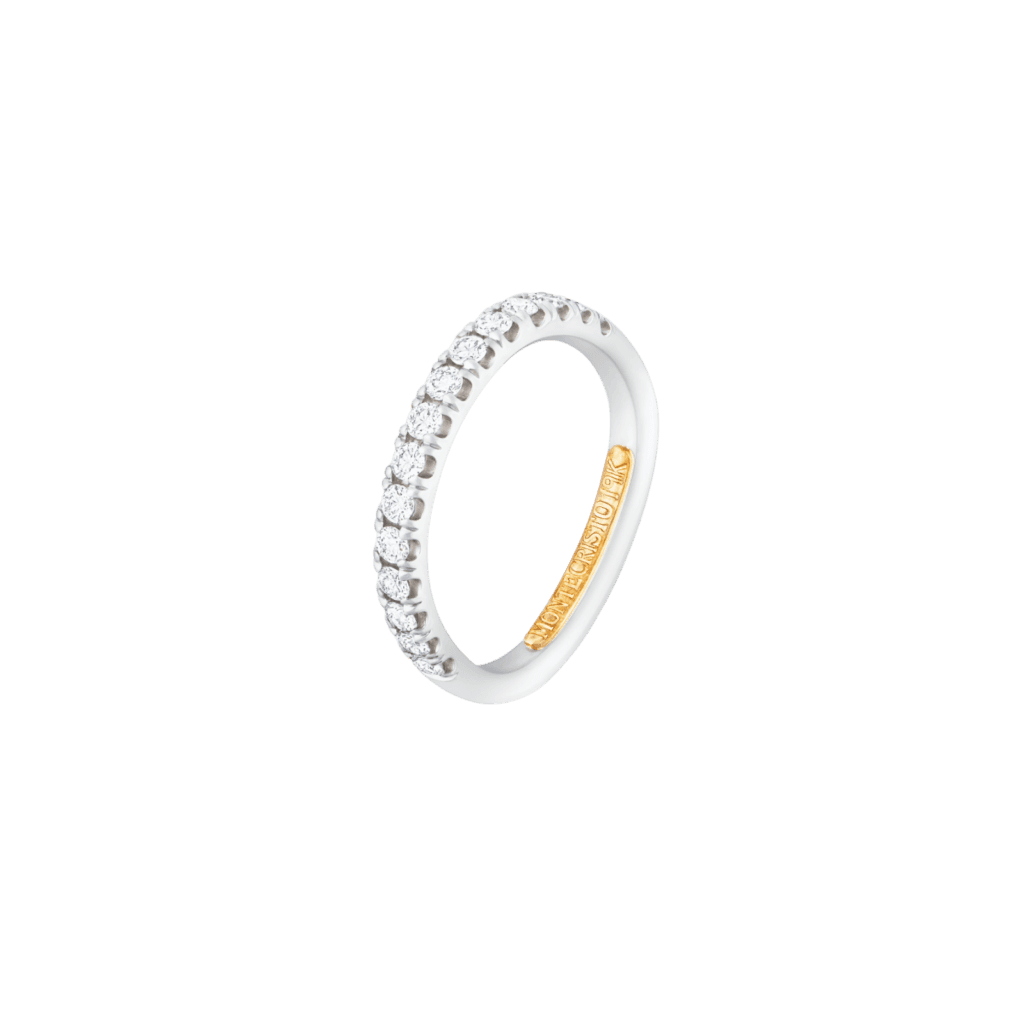 Montecristo Eternity U-Shape Diamond Ring in 19K White Gold
