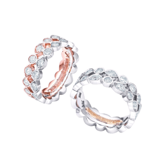 Montecristo Journey Diamond Wedding Band in 19K White Gold & 18K Rose Gold