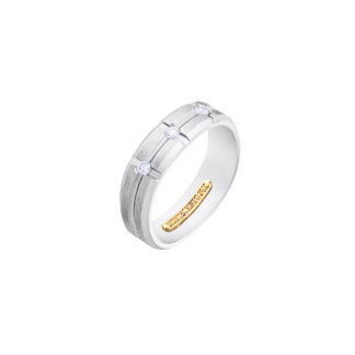 Montecristo Trilogy Diamond Wedding Band in 19k white gold