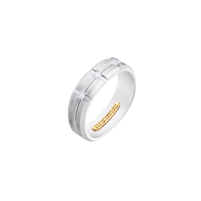 Montecristo Trilogy Diamond Wedding Band in 19k white gold