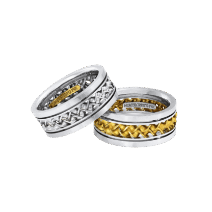 Montecristo Woven Wedding Bands- 19K White Gold & 18K Yellow