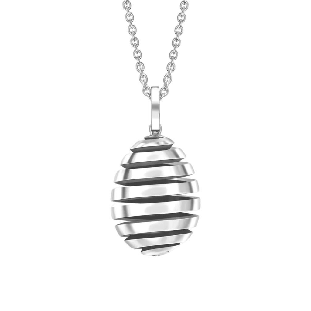 Fabergé Essence White Gold Spiral Egg Pendant
