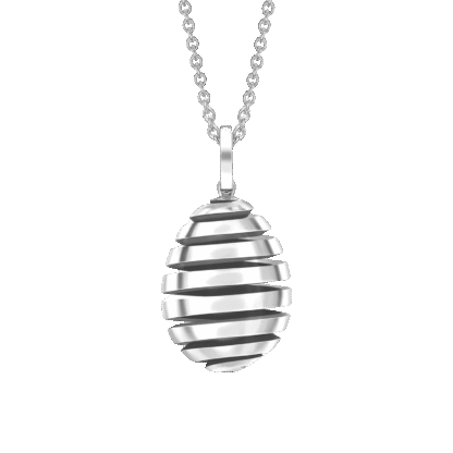 Fabergé Essence White Gold Spiral Egg Pendant