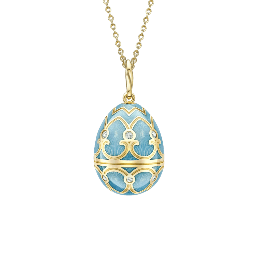 Fabergé Heritage Turquoise Guilloché Enamel Egg Pendant