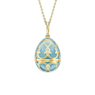 Fabergé Heritage Turquoise Guilloché Enamel Egg Pendant