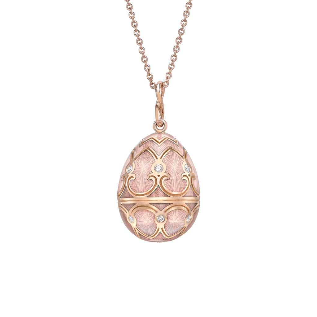 Fabergé Heritage Pink Guilloché Enamel Egg Pendant