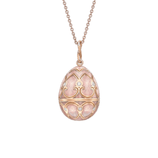 Fabergé Heritage Pink Guilloché Enamel Egg Pendant