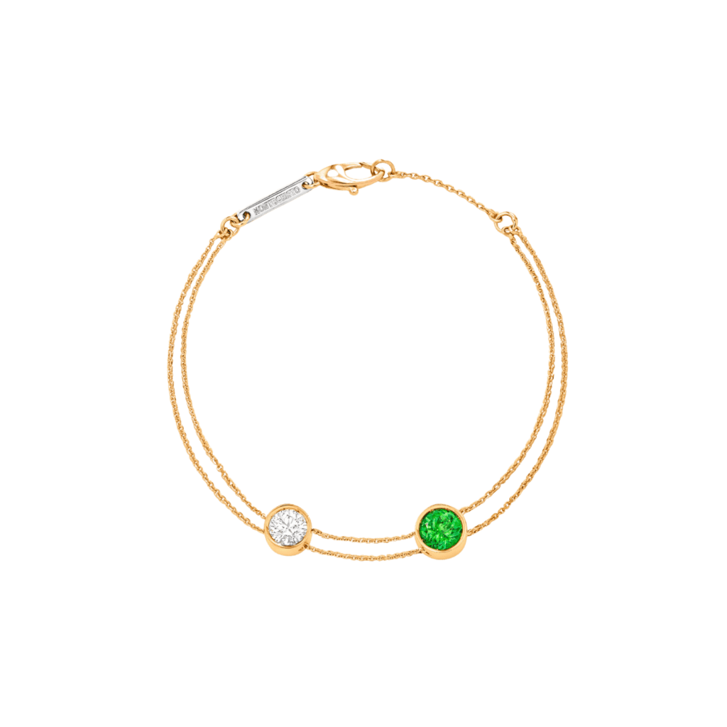 Montecristo Fiore Diamond & Tsavorite Bracelet in 18K Yellow Gold