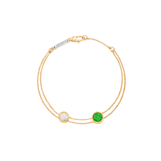 Montecristo Fiore Diamond & Tsavorite Bracelet in 18K Yellow Gold