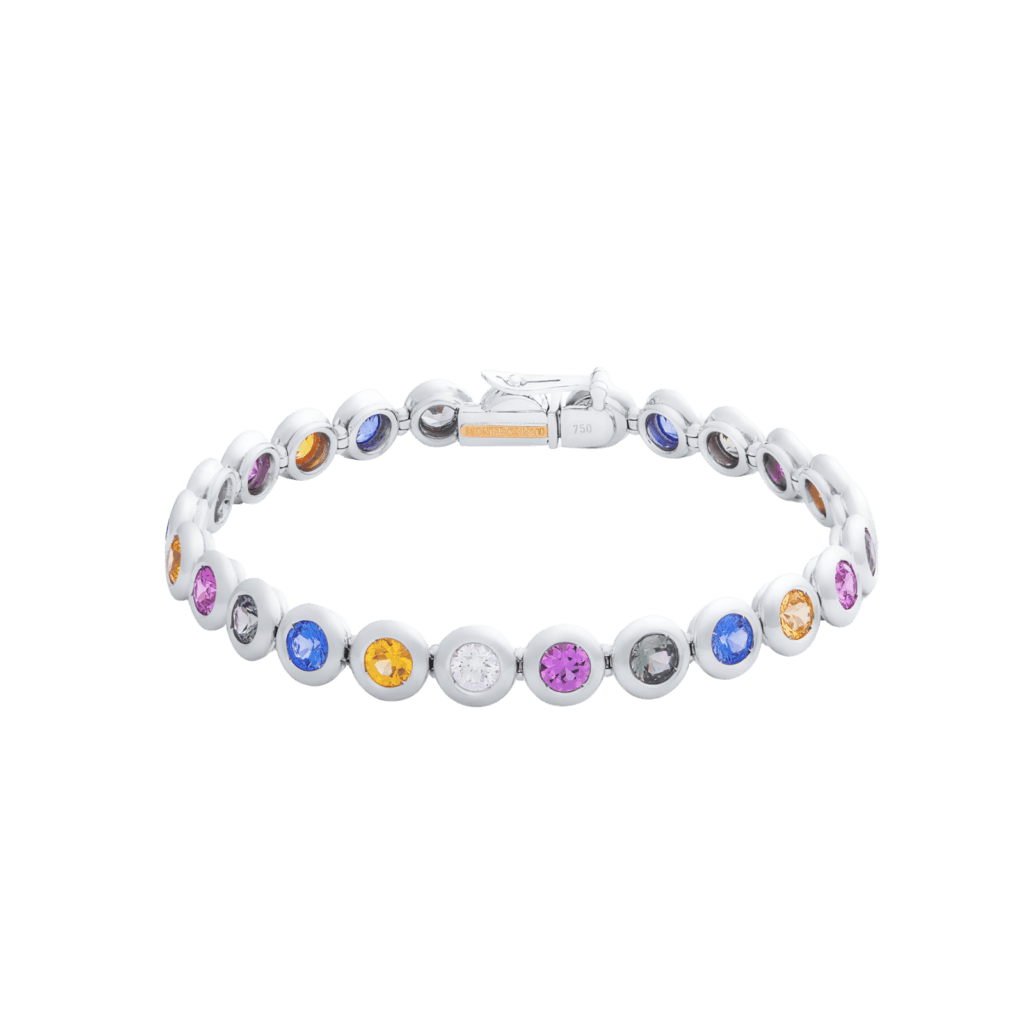 Montecristo Jewellers Multi-Colour Gemstone Bracelet- 19K White Gold