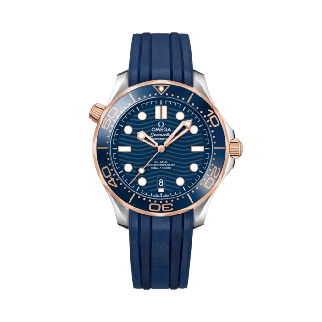 OMEGA Seamaster Diver 300M Watch 42mm, Blue, 18K Sedna Gold Case