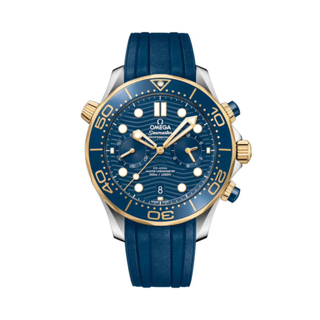 OMEGA Seamaster Diver 300M 44 mm, steel - yellow gold on rubber strap 