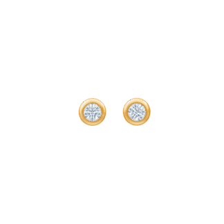 Montecristo Round Diamond Stud Earrings- 18K Yellow Gold