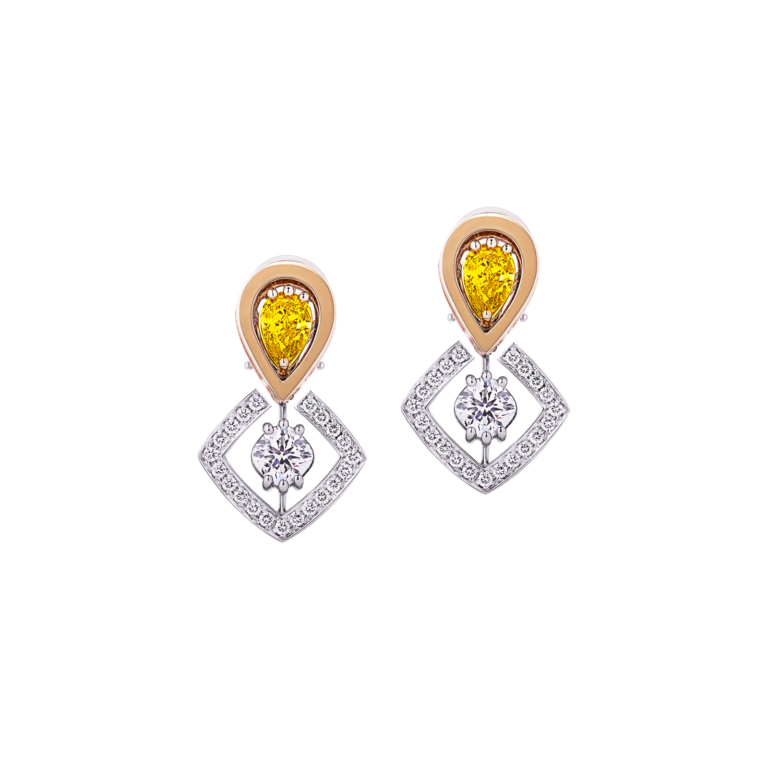 Montecristo's Yellow and White Diamond Earrings