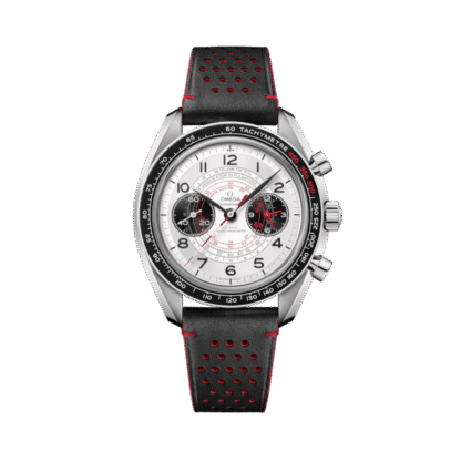 OMEGA Speedmaster Chronoscope 43 mm, steel on black leather strap
