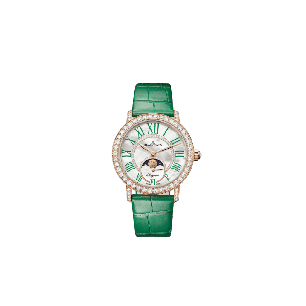 Blancpain Ladybird Colors 34.9mm, Diamonds & Green Strap