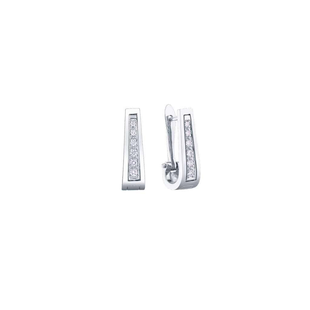 Montecristo Harp Diamond Earrings in 19K White Gold